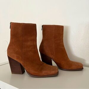 Seychelles Square Toe Brown Suede Boots